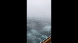 Norwegian Breakaway cruising directly into Bomb Cyclone