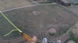 Amateur paramotor pilot in terrifying crash