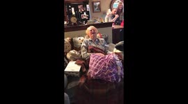 granmother with event cancer diagnosis receives heartworming blanket with late husbands shirt sewn on