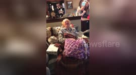 Cancer patient gifted blanket with late husband's shirt sewn into it