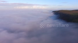 Drone Captures Ocean Fog Inversion