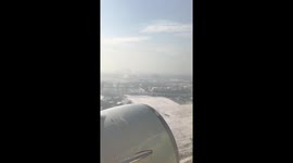 The plane goes to the sky