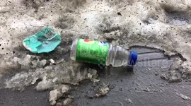 Plastic Bottles in Snow
