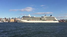 Cruise Ship Sails Into New York Harbor