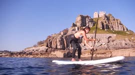 Paddleboarders encounter huge jellyfish off Cornish coast