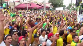 Brazil and Chile Sao Paulo Fans Celebration