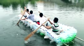 The Boat Made from Plastic Bottles
