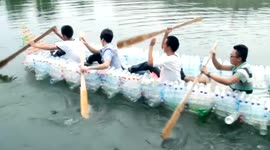 The Boat Made from Plastic Bottles