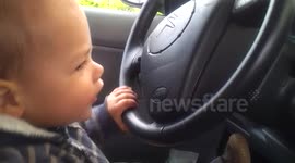 fantastic first driving lesson, what could possibly go wrong (18 months old)