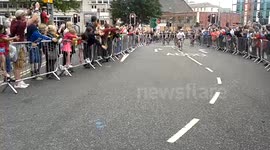 Tour de France parade in Leeds. Mark Cavendish & Omega Pharma - Quick Step team