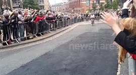 Tour de France parade in Leeds. Team Sky with Geraint Thomas & Chris Froome