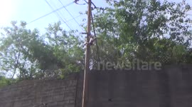 Worker Rescued from Electric Cable
