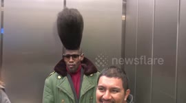 Man rocks unusual hairstyle at Los Angeles International Airport