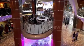 Amazing Bar On Board Cruise Ship Moves Between 3 Decks