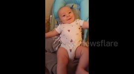 Baby with Hearing Loss laughing away at his mama!