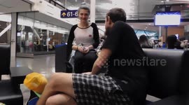 Christmas Day Airport Passenger Antics Trolley Dance