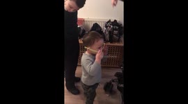 Groovy 2 year old dancing with sunglasses on