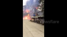 Fireworks explosion burns down residential building in China