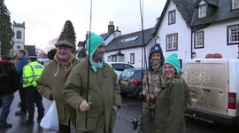 Opening ceremony for the 2018 Salmon fishing season on river Tay, Kenmore, Scotland