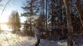 YouTuber Viva Frei  illustrates how to perfectly fell a tree with an axe.