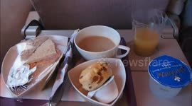 Flight turbulence causing my cup of tea to spill and it wasn't even full