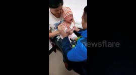 Six-month-old baby says 'so painful' after vaccination