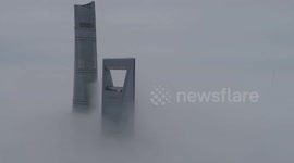 Ground Fog Day - Shanghai shrouded in low-lying fog