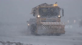 Heavy Snow Fall With Gritters On Glenshane Pass