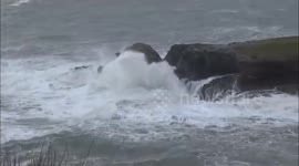 Storm Fionn reaches North Cornwall with massive waves