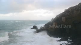 Strong winds on North Cornwall coast ahead of Storm Georgina