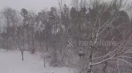 Drone flies into snow storm in North Carolina