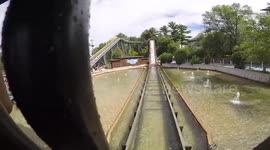 Noah's Ark Flash Flood Pool Wave Knocks Woman Down!