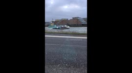 Ferry drifts out-of-control in Netherlands storm