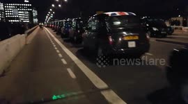 London Bridge black cab strike block