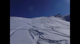 Snowboarding in a fat suit