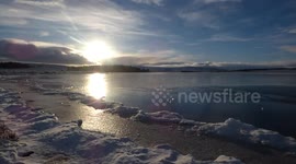 Unusual Ice formations on a frozen Loch