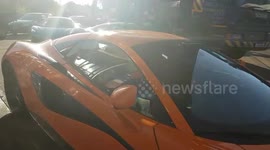 Four McLaren sports cars spotted at Guildford petrol station