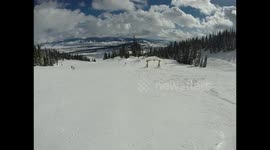 Skiing down the Teton Mountains in Jackson Hole Wyoming with a GOPRO! The scenery is breathtaking.