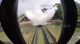 Mom with GoPro propelled 10ft backwards by massive water park wave