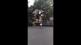 Full court basketball shot