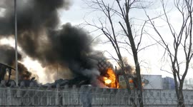 Fully Involved Truck Fire on NJTP