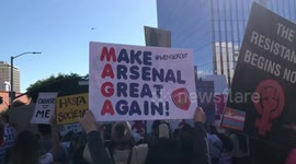 Wenger Out sign spotted at 2018 Women’s March