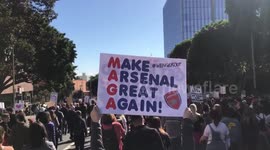 Wenger Out sign at Los Angeles 2018 Women’s March