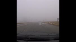 Dense fog caught on Dash-cam