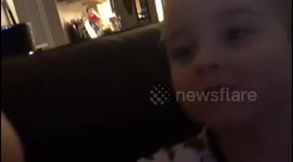 Cute baby tries not to cry!