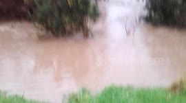 River Leri overflowing its banks on Sunday 21 January 2018