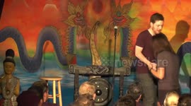 comedian performing standup while high