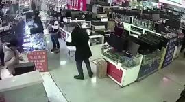 iPhone battery explodes in shop after customer BITES into it