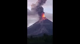 Mayon Volcano erupting