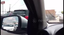 Tráfico por choque leve en la 5 de Febrero ayer 2 de Junio de 2017